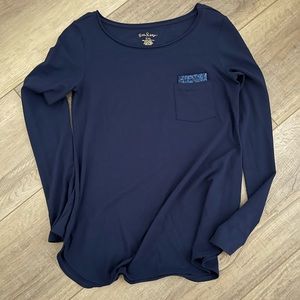Lilly Pulitzer blue long sleeve top. Size xxsmall. Like new.